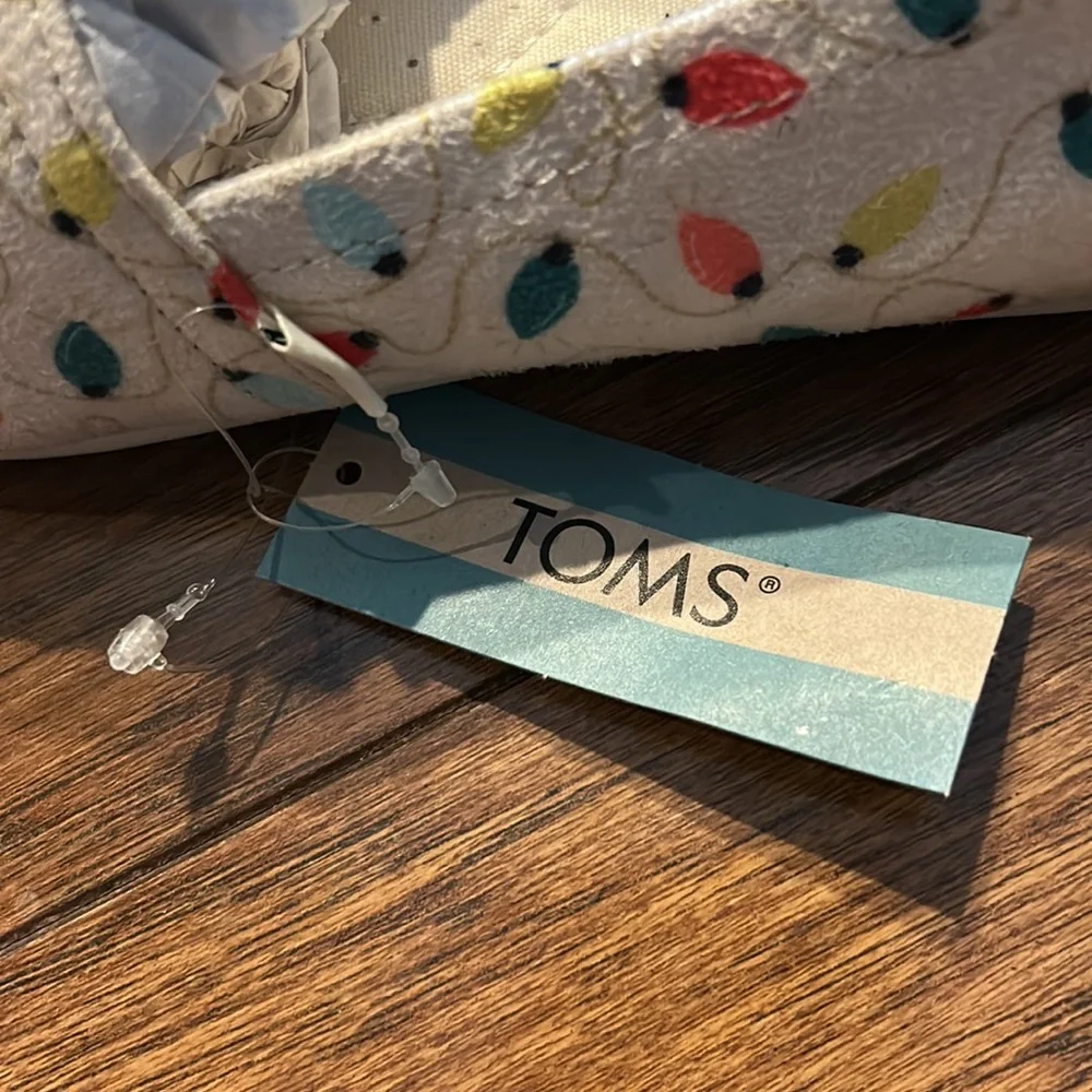 TOMS Belmont Natural Tree Lights Print Flat Shoes NEW Size 7 NWT - Picture 6 of 6